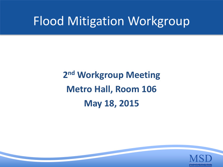 flood mitigation workgroup