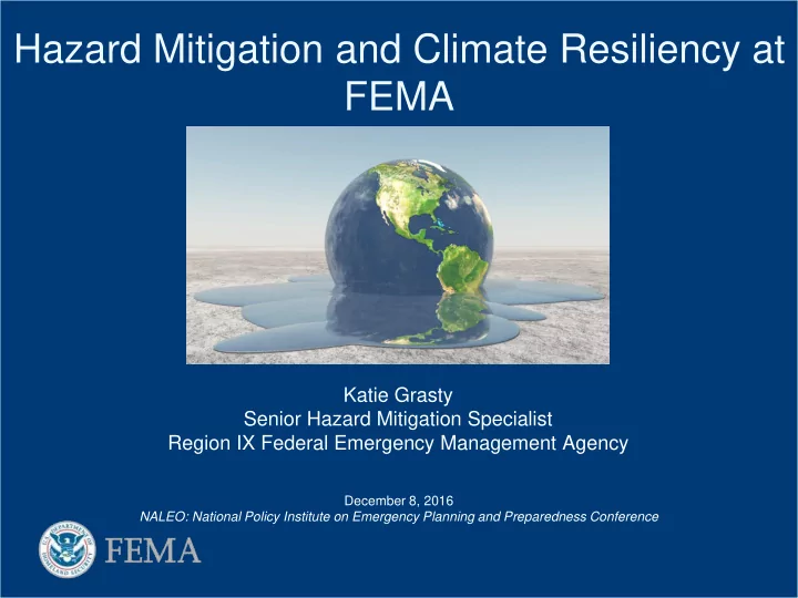 hazard mitigation and climate resiliency at fema