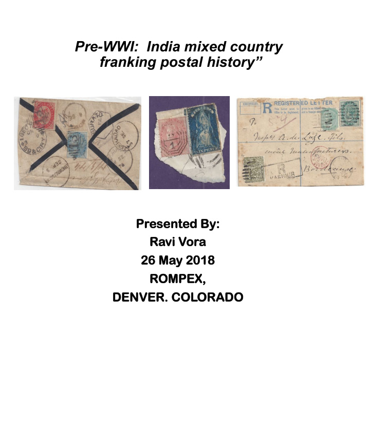 pre wwi india mixed country franking postal history