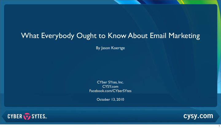 what everybody ought to know about email marketing