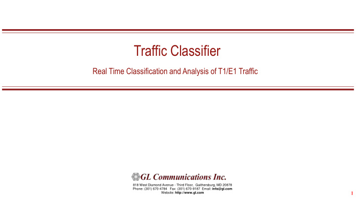traffic classifier