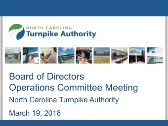 Board of Directors  Operations Committee Meeting  North Carolina Turnpike Authority  March 19, 2018