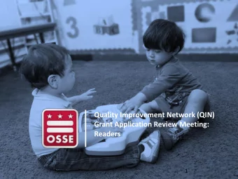 Quality Improvement Network (QIN)  Grant Application Review Meeting:  Readers  1  Agenda  I.