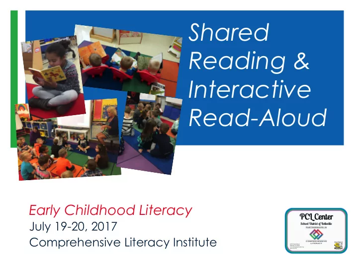 shared reading interactive read aloud