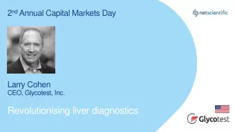 Revolutionising liver diagnostics  A new paradigm for early  diagnosis and surveillance  for liver