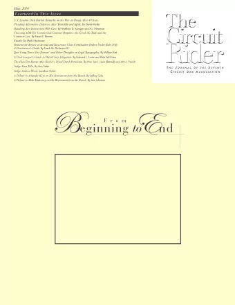 The Circuit Rider  I n  T h i s I ssu e  Letter from the President . . . . . . . . . . . . . . . .