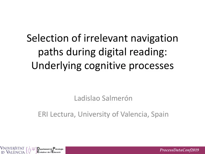 selection of irrelevant navigation paths during digital