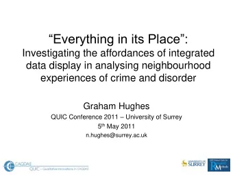 Everything in its Place:  Investigating the affordances of integrated  data display in