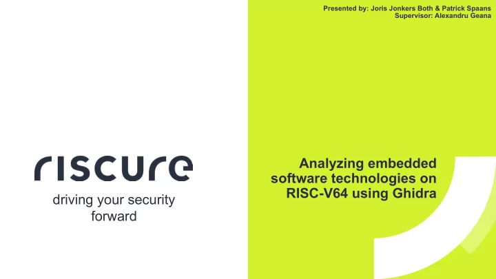 analyzing embedded software technologies on risc v64