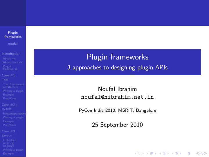 plugin frameworks