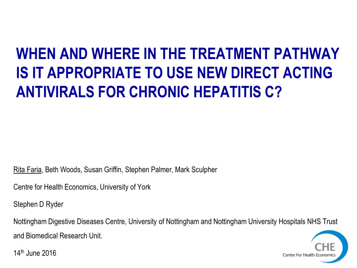 antivirals for chronic hepatitis c