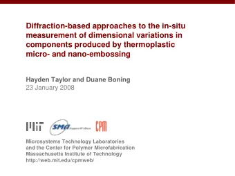 Diffraction-based approaches to the in-situ  measurement of dimensional variations in  components