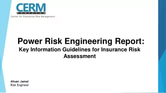 Power Risk Engineering Report:  Key Information Guidelines for Insurance Risk  Assessment  Ahsan
