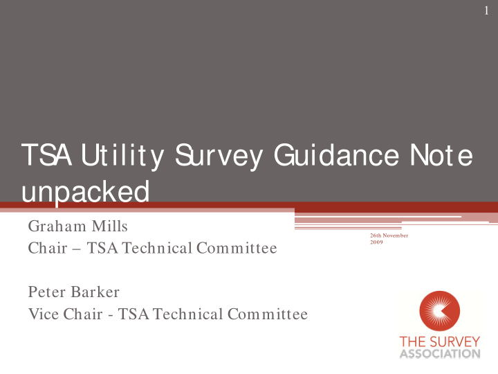 ts a utility s urvey guidance note unpacked