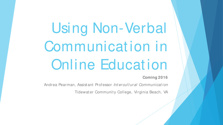 using non verbal communication in online education