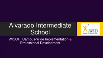 School  WICOR: Campus-Wide Implementation &amp;  Professional Development  Who Are We?  Who Are