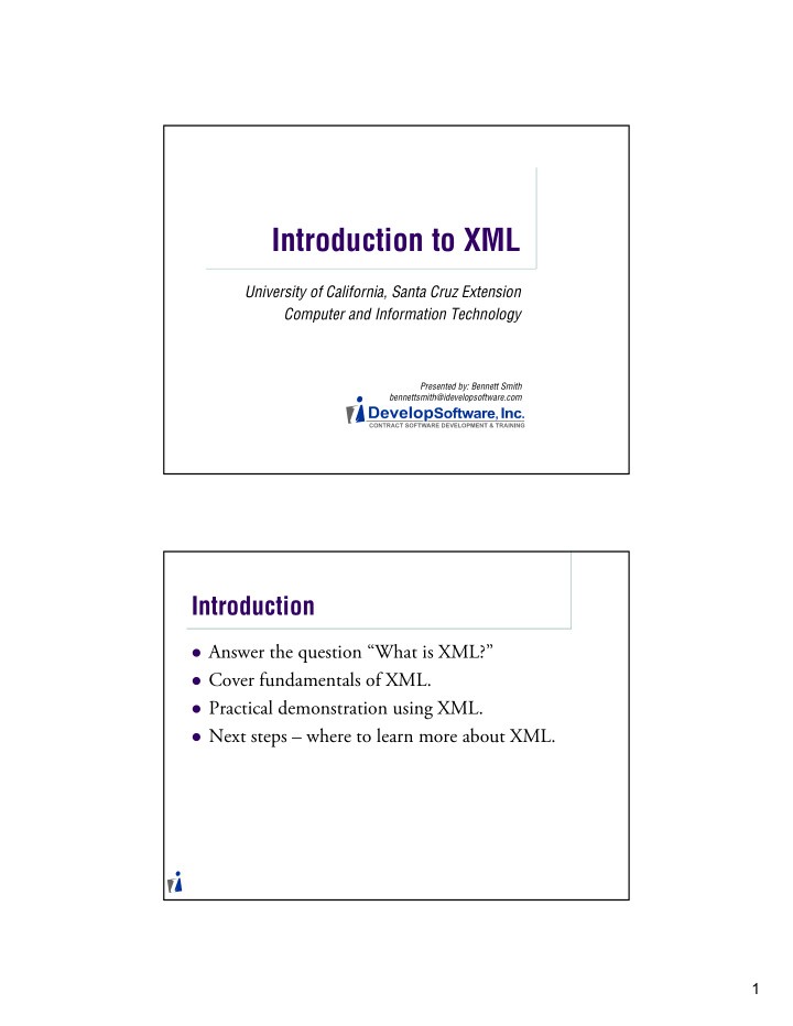 introduction to xml