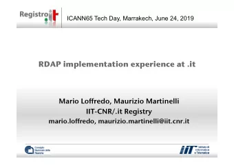 Overview  n RDAP applications:   Validator   Crawler   Server   Client