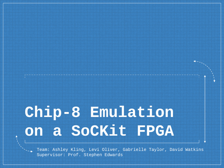 chip 8 emulation on a sockit fpga