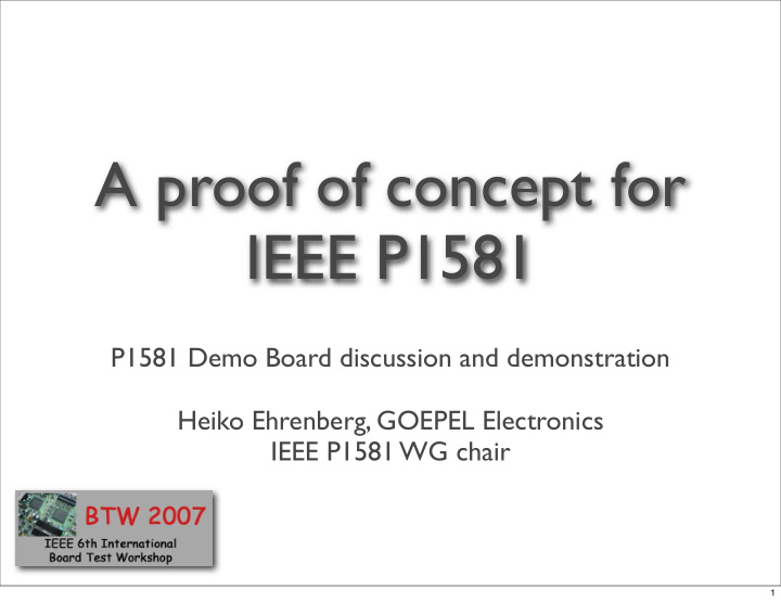 a proof of concept for ieee p1581