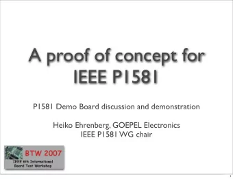 A proof of concept for  IEEE P1581  P1581 Demo Board discussion and demonstration  Heiko Ehrenberg,