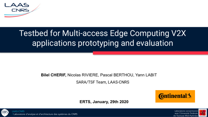 testbed for multi access edge computing v2x applications
