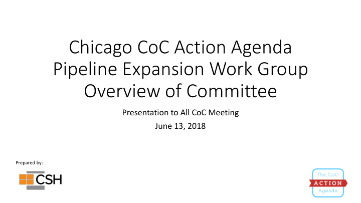 chicago coc action agenda pipeline expansion work group