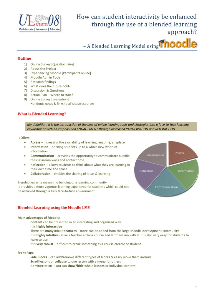 discussion of benefits for student learning