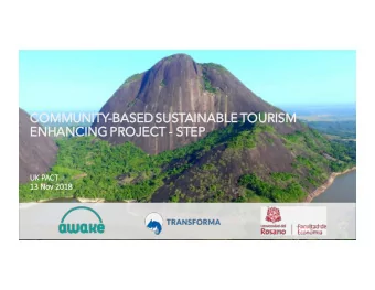 CO  COMMUNIT  UNITY-BASED  BASED SUST  SUSTAINABL  AINABLE  E TOUR  URISM  ISM  ENHANCING  ENH