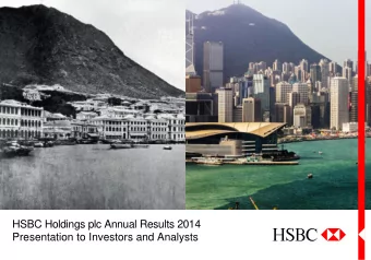 HSBC Holdings plc Annual Results 2014  Presentation to Investors and Analysts  PUBLIC  Important