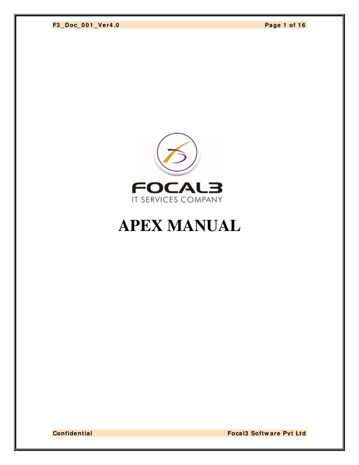 apex manual