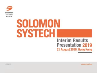 Hong Kong  SSIL 2019 Interim Results Announcement  21 Aug 2019  P. 1  Disclaimer  This presentation