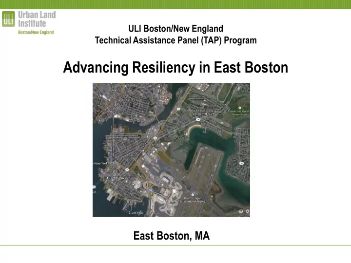 advancing resiliency in east boston