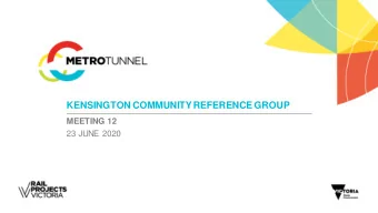 KENSINGTON COMMUNITY REFERENCE GROUP  MEETING 12  23 JUNE 2020  COVID-19  COVID-19  Health and