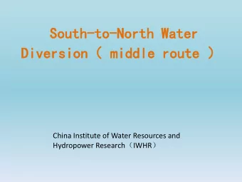 Conten  ents  1 Canal  2 PCCP pipe 3 Tunnel  1 Canal  The middle route runs from Danjiangkou