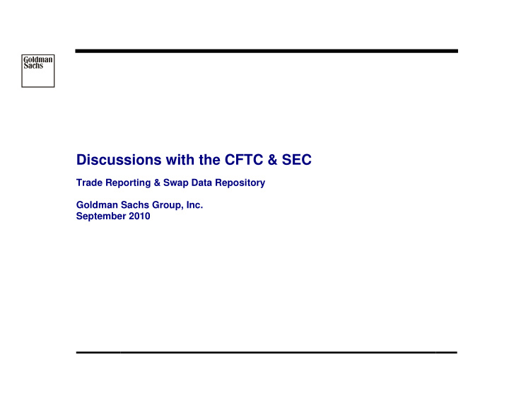 discussions with the cftc sec