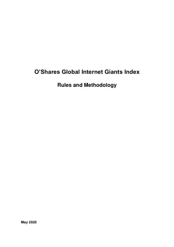 OShares Global Internet Giants Index  Rules and Methodology  May 2020  May 2020  TABLE OF