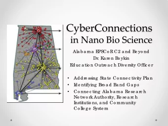 CyberConnections  in Nano Bio Science  Ala b a ma  E  PSCo R C2 a nd Be yo nd  Dr. K  a re n Bo