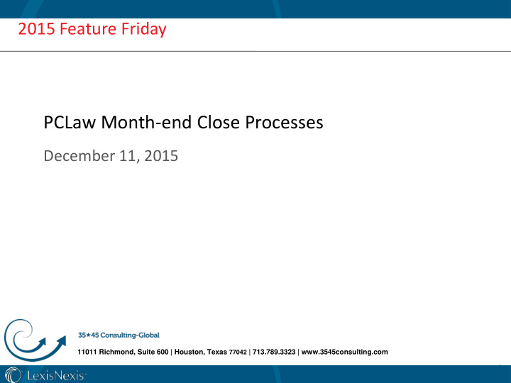 pclaw month end close processes