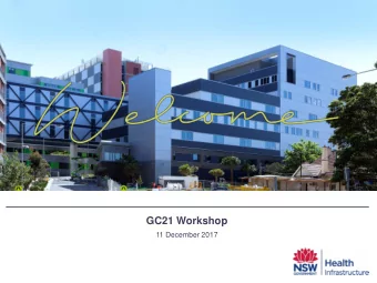 GC21 Workshop  11 December 2017 Agenda  GC2  C21 Work  rkshop December  r 2017
