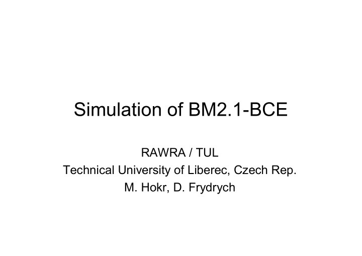 simulation of bm2 1 bce