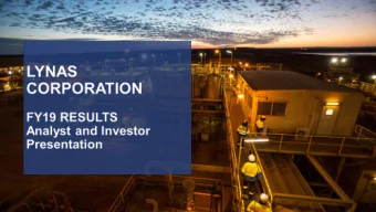 1  Disclaimer  This Presentation has been prepared by Lynas Corporation Limited (ABN 27 009 066