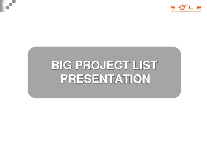 big project list