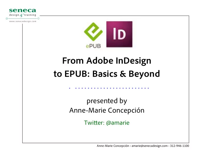 from adobe indesign to epub basics beyond