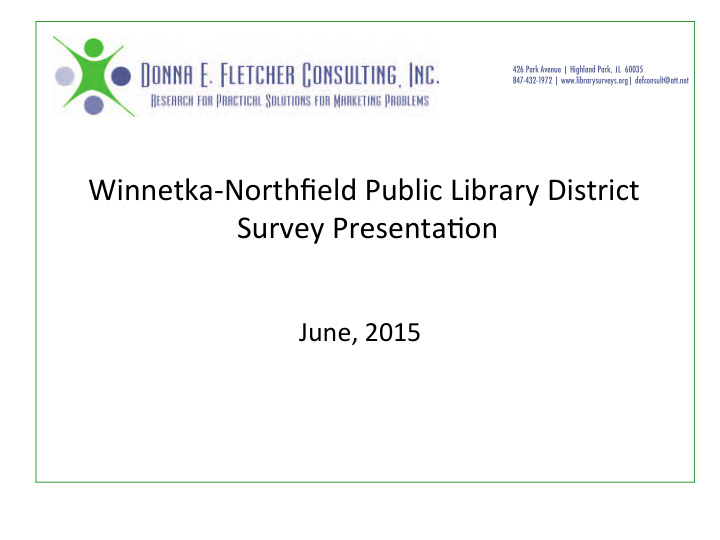 winnetka northfield public library district survey