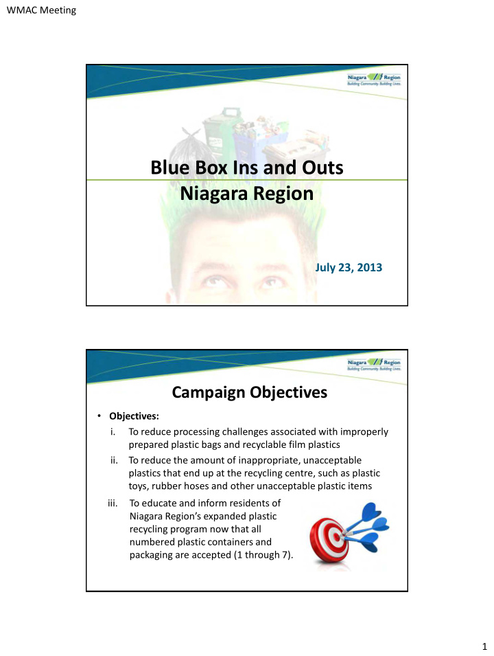 blue box ins and outs niagara region