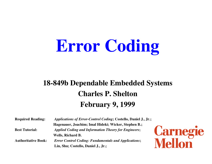 error coding