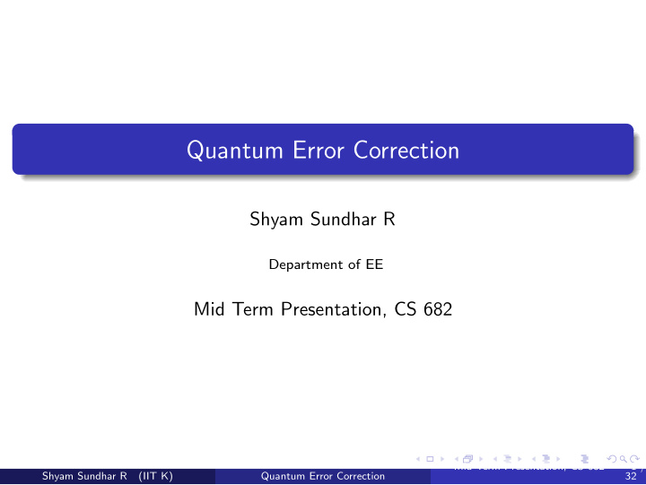 quantum error correction