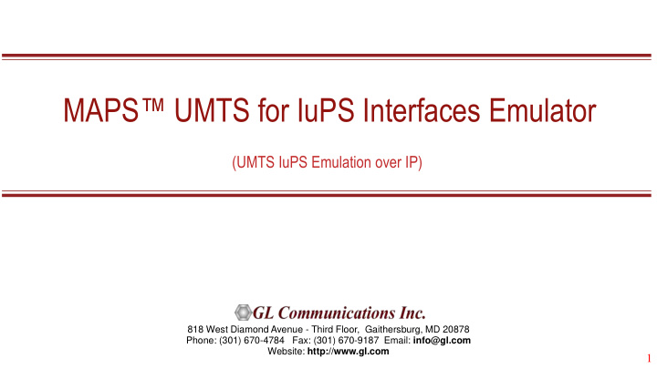 maps umts for iups interfaces emulator
