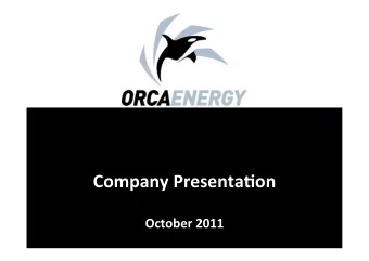 Company  Presenta.on    October  2011    Disclaimer   The  informa,on